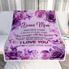 Personalized To My Bonus Mom Gifts Blanket From Stepdaughter Purple Floral Birthday Gifts For Stepmom Mothers Day Thanksgiving Christmas Custom Fleece Blanket | siriusteestore
