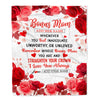 Personalized To My Bonus Mom Gifts From Stepdaughter Blanket Rose Flower Anniversary Birthday Gifts Stepmom Mothers Day Thanksgiving Christmas Fleece Blanket | siriusteestore