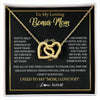 Interlocking Hearts Necklace 18K Yellow Gold Finish | 1 | Personalized To My Bonus Mom Gifts Necklace From Stepdaughter Stepson Grateful Thank You Stepmom Birthday Gifts Mothers Day Christmas Gift Box Message Card | siriusteestore