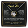 Love Knot Necklace 14K White Gold Finish | 1 | Personalized To My Bonus Mom Gifts Necklace From Stepdaughter Stepson Grateful Thank You Stepmom Birthday Gifts Mothers Day Christmas Gift Box Message Card | siriusteestore