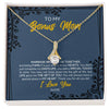 Alluring Beauty Necklace 18K Yellow Gold Finish | Personalized To My Bonus Mom Necklace From Daughter Stepmom Jewelry Birthday Mothers Day Christmas Customized Box Message Card | siriusteestore