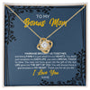 Love Knot Necklace 18K Yellow Gold Finish | Personalized To My Bonus Mom Necklace From Daughter Stepmom Jewelry Birthday Mothers Day Christmas Customized Box Message Card | siriusteestore