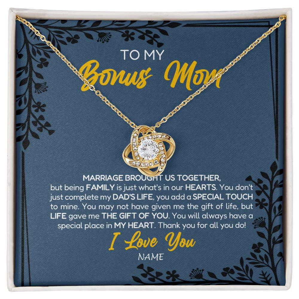 Bonus Mom Gifts from Son- I Love My Family Gifts 18K Yellow Gold Finish / Luxury Box