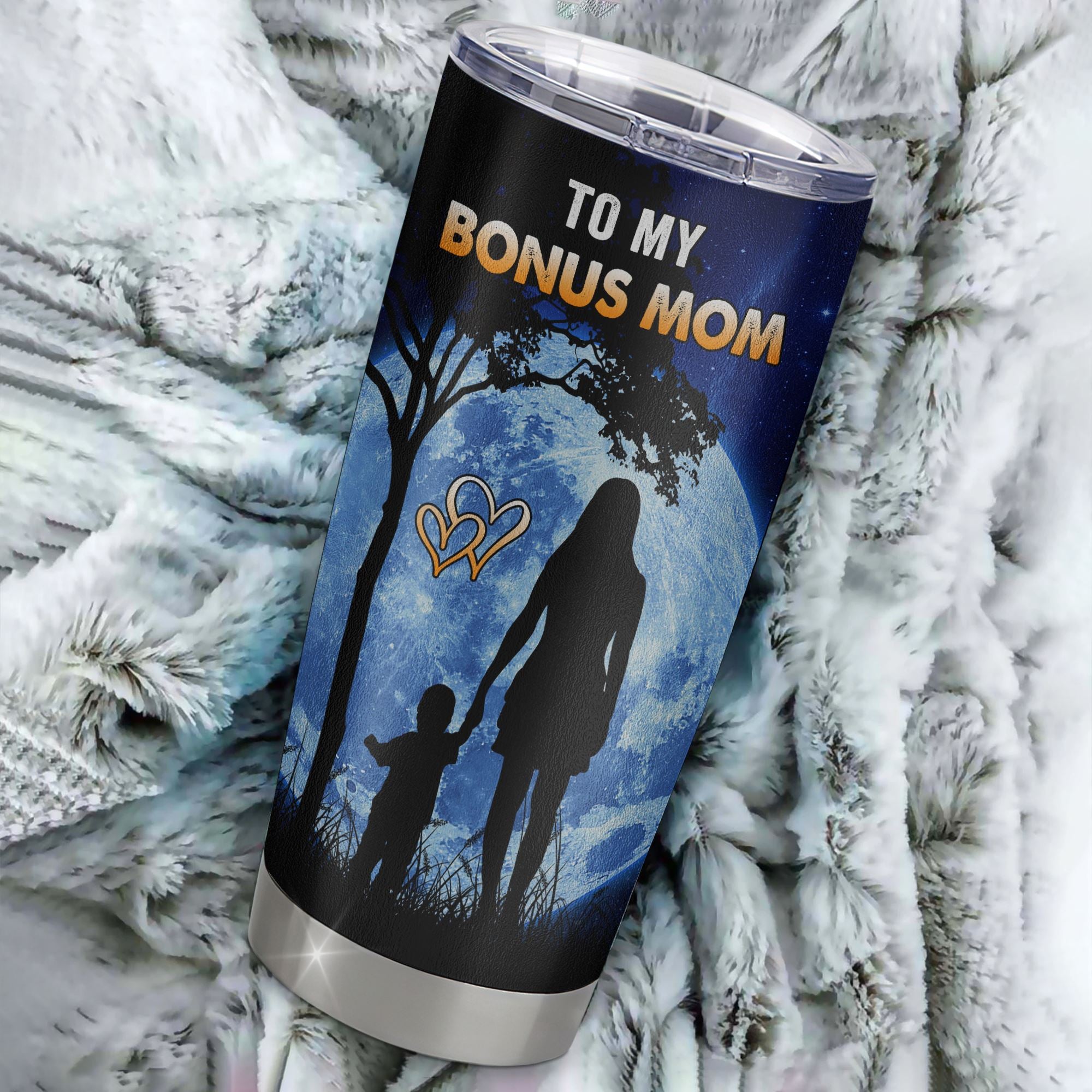 Personalized To My Bonus Mom Tumbler From Step Daughter Son Stainless Steel Cup Thank You Grateful Love Stepmom Birthday Gifts Mothers Day Christmas Custom Travel Mug | siriusteestore
