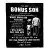 Personalized To My Bonus Son Blanket From Stepfather Whenever You Feel Overwhelmed Stepson Birthday Graduation Christmas Customized Fleece Throw Blanket | siriusteestore