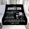 Personalized To My Bonus Son Blanket From Stepfather Whenever You Feel Overwhelmed Stepson Birthday Graduation Christmas Customized Fleece Throw Blanket | siriusteestore