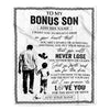 Personalized To My Bonus Son Blanket You Will Never Lose From Bonus Dad Stepfather Stepson Birthday Gifts Graduation Christmas Customized Fleece Blanket | siriusteestore