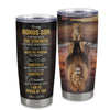 Personalized To My Bonus Son From Step Mom Dad Stainless Steel Tumbler Cup I Wish You The Strength Lion Stepson Birthday Graduation Christmas Travel Mug | siriusteestore