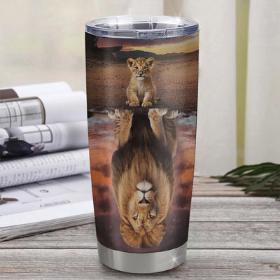 Personalized To My Bonus Son From Step Mom Dad Stainless Steel Tumbler Cup I Wish You The Strength Lion Stepson Birthday Graduation Christmas Travel Mug | siriusteestore