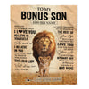 Personalized To My Bonus Son Gifts Blanket From Stepdad Always Remember Lion Gifts For Stepson Birthday Graduation Christmas Customized Fleece Throw Blanket | siriusteestore