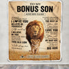 Personalized To My Bonus Son Gifts Blanket From Stepdad Always Remember Lion Gifts For Stepson Birthday Graduation Christmas Customized Fleece Throw Blanket | siriusteestore