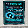 Personalized To My Bonus Son Gifts Blanket From Stepdad Promise To Love You Gifts For Stepson Birthday Graduation Christmas Custom Fleece Throw Blanket | siriusteestore