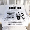 Personalized To My Bonus Son Gifts Blanket From Stepdad Whenever Man Unique Birthday Gifts For Stepson Graduation Christmas Custom Fleece Throw Blanket | siriusteestore