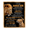 Personalized To My Bonus Son Gifts Blanket From Stepdad Wherever Your Journey In Life Lion StepSon Birthday Gifts Christmas Customized Fleece Blanket | siriusteestore