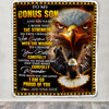 Personalized To My Bonus Son Gifts Blanket From Stepmom Stepdad I Wish You The Strength Eagle Stepson Birthday Gifts Christmas Graduation Fleece Blanket | siriusteestore