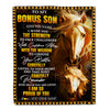 Personalized To My Bonus Son Gifts Blanket From Stepmom Stepdad I Wish You The Strength Horse Stepson Birthday Gifts Christmas Graduation Fleece Blanket | siriusteestore