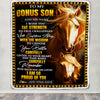 Personalized To My Bonus Son Gifts Blanket From Stepmom Stepdad I Wish You The Strength Horse Stepson Birthday Gifts Christmas Graduation Fleece Blanket | siriusteestore