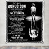 Personalized To My Bonus Son Gifts Blanket From Stepmom Stepdad I Wish You The Strength Stepson Birthday Gifts Christmas Graduation Custom Fleece Blanket | siriusteestore