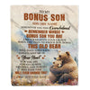 Personalized To My Bonus Son Gifts Blanket From Stepmom Stepdad Whenever Bear Unique Birthday Gifts For Stepson Graduation Christmas Custom Fleece Blanket | siriusteestore
