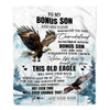 Personalized To My Bonus Son Gifts Blanket From Stepmom Stepdad Whenever Eagle Unique Birthday Gifts For Stepson Graduation Christmas Custom Fleece Blanket | siriusteestore