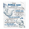 Personalized To My Bonus Son Gifts Blanket From Stepmom Stepdad Whenever Elephant Unique Birthday Gifts For Stepson Graduation Christmas Fleece Blanket | siriusteestore