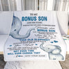 Personalized To My Bonus Son Gifts Blanket From Stepmom Stepdad Whenever Elephant Unique Birthday Gifts For Stepson Graduation Christmas Fleece Blanket | siriusteestore