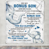 Personalized To My Bonus Son Gifts Blanket From Stepmom Stepdad Whenever Elephant Unique Birthday Gifts For Stepson Graduation Christmas Fleece Blanket | siriusteestore