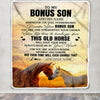 Personalized To My Bonus Son Gifts Blanket From Stepmom Stepdad Whenever Horse Unique Birthday Gifts For Stepson Graduation Christmas Custom Fleece Blanket | siriusteestore