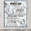 Personalized To My Bonus Son Gifts Blanket From Stepmom Wherever Your Journey In Life Elephant Stepson Birthday Gifts Graduation Customized Fleece Blanket | siriusteestore