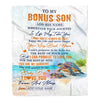 Personalized To My Bonus Son Gifts Blanket From Stepmom Wherever Your Journey In Life Turtle Stepson Birthday Gifts Graduation Customized Fleece Throw Blanket | siriusteestore