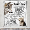 Personalized To My Bonus Son Gifts Blanket From Stepmom Wherever Your Journey In Life Wolf Stepson Birthday Gifts Graduation Customized Fleece Throw Blanket | siriusteestore