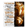Personalized To My Bonus Son Gifts Blanket From Stepmother Stepdad I Close My Eyes Horse Stepson Birthday Gifts Graduation Christmas Fleece Throw Blanket | siriusteestore