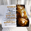 Personalized To My Bonus Son Gifts Blanket From Stepmother Stepdad I Close My Eyes Horse Stepson Birthday Gifts Graduation Christmas Fleece Throw Blanket | siriusteestore