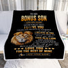 Personalized To My Bonus Son Gifts From Stepdad Blanket Old Lion Love You Stepson Birthday Gifts Graduation Christmas Customized Fleece Throw Blanket | siriusteestore