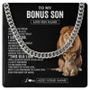 Cuban Link Chain Necklace Stainless Steel | 1 | Personalized To My Bonus Son Gifts From Stepfather Necklace This Old Lion Love You Stepson Birthday Gifts Graduation Christmas Customized Gift Box Message Card | https://siriusteestore.