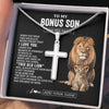 Stainless Cross Necklace Stainless Steel | 2 | Personalized To My Bonus Son Gifts From Stepfather Necklace This Old Lion Love You Stepson Birthday Gifts Graduation Christmas Customized Gift Box Message Card | https://siriusteestore.