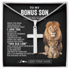 Stainless Cross Necklace Stainless Steel | 1 | Personalized To My Bonus Son Gifts From Stepfather Necklace This Old Lion Love You Stepson Birthday Gifts Graduation Christmas Customized Gift Box Message Card | https://siriusteestore.