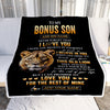 Personalized To My Bonus Son Gifts From Stepmom Blanket Old Lion Love You Stepson Birthday Gifts Graduation Christmas Customized Fleece Throw Blanket | siriusteestore