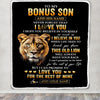 Personalized To My Bonus Son Gifts From Stepmom Blanket Old Lion Love You Stepson Birthday Gifts Graduation Christmas Customized Fleece Throw Blanket | siriusteestore
