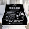 Personalized To My Bonus Son Gifts From Stepmother Blanket Don't Give Up Stepmom Gifts For Stepson Birthday Graduation Christmas Customized Fleece Blanket | siriusteestore