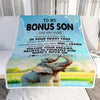 Personalized To My Bonus Son Gifts From Stepmother Stepdad Blanket Don't Give Up Elephant Gifts For Stepson Birthday Graduation Christmas Fleece Blanket | siriusteestore