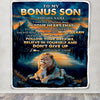 Personalized To My Bonus Son Gifts From Stepmother Stepdad Blanket Don't Give Up Lion Gifts For Stepson Birthday Graduation Christmas Customized Fleece Blanket | siriusteestore