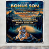 Personalized To My Bonus Son Gifts From Stepmother Stepdad Blanket Don't Give Up Tiger Gifts For Stepson Birthday Graduation Christmas Custom Fleece Blanket | siriusteestore