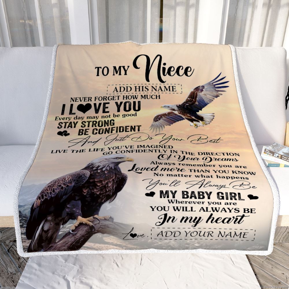Personalized To My Bonus Son Gifts From Stepmother Stepdad Blanket Eagle Never Forget How Much I Love You Stepson Birthday Graduation Christmas Fleece Blanket | siriusteestore