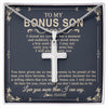 Stainless Cross Necklace Stainless Steel | 1 | Personalized To My Bonus Son Gifts Necklace From Stepdad Stepmom I Closed My Eyes Gift For Stepson Birthday Jewelry For Men Christmas Gift Box Message Card | siriusteestore