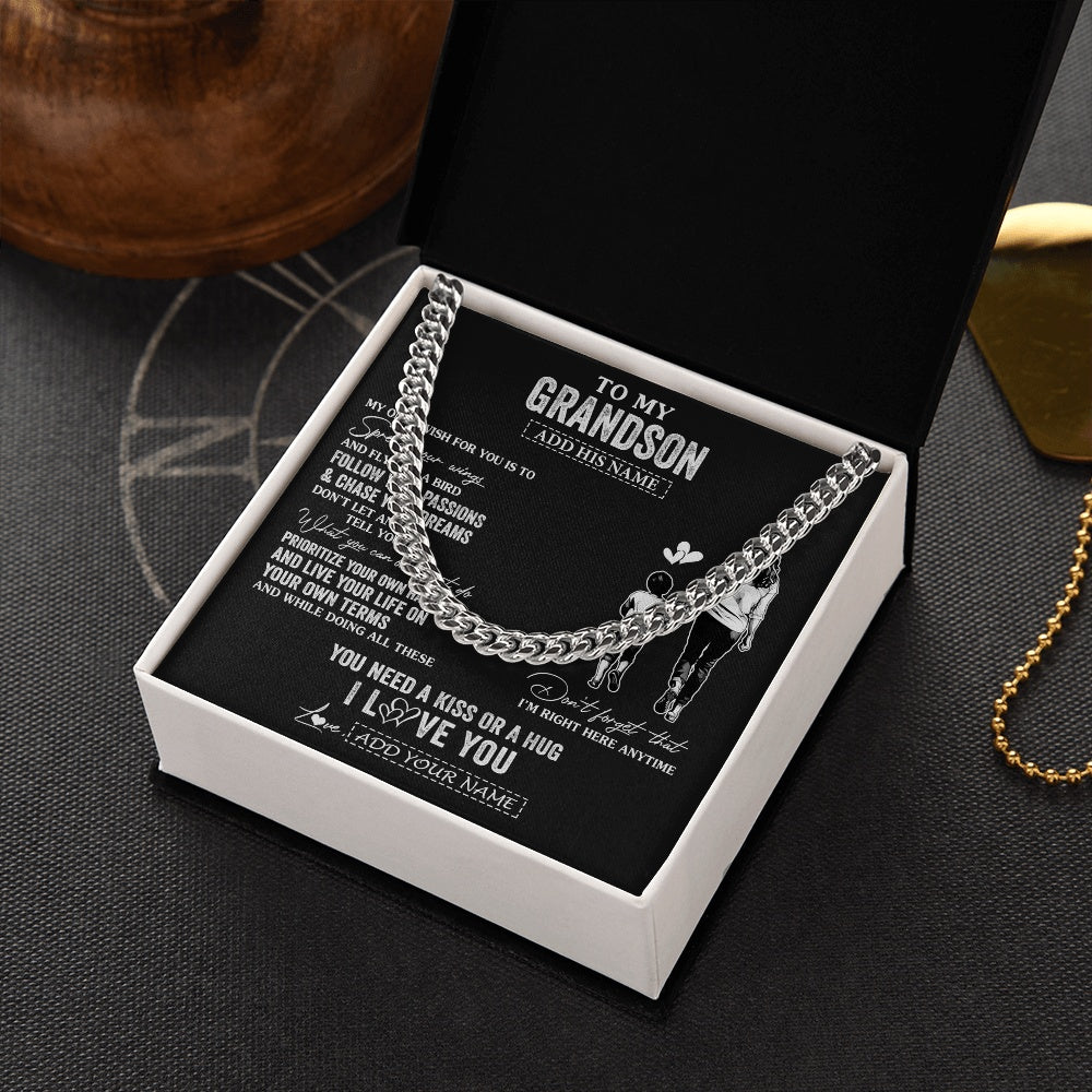 Cuban Link Chain Necklace Stainless Steel | 2 | Personalized To My Bonus Son Gifts Necklace From Stepmom My Only Wish For You Stepson Birthday Gifts Graduation Christmas Customized Gift Box Message Card | siriusteestore.myshopify