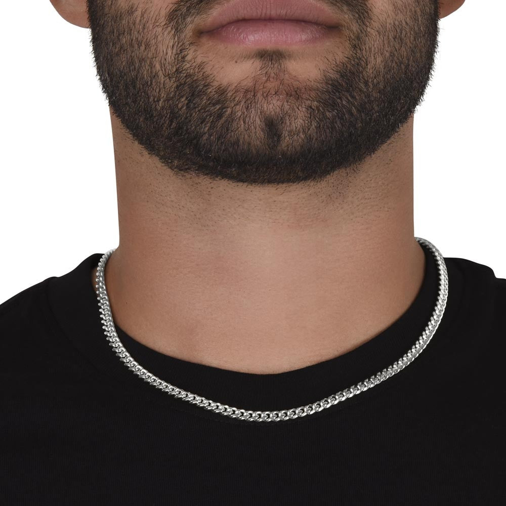 Cuban Link Chain Necklace Stainless Steel | 3 | Personalized To My Bonus Son Gifts Necklace From Stepmom Wherever Your Journey In Life Tiger Stepson Birthday Gifts Graduation Custom Gift Box Message Card | https://siriusteestore.