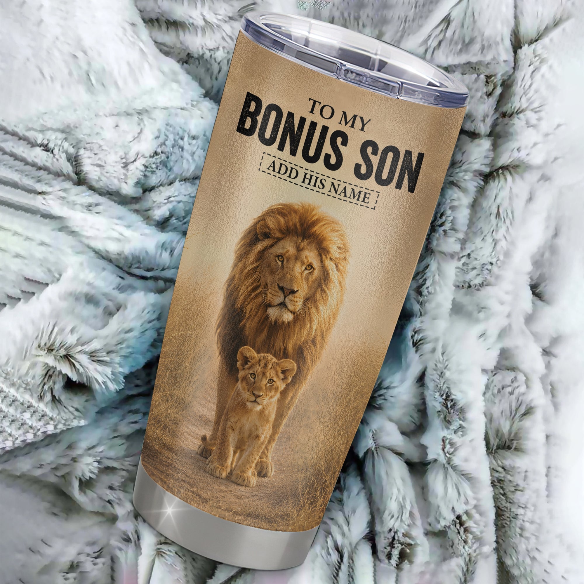 Personalized To My Bonus Son Gifts Tumbler From Stepdad Always Remember Lion Gifts For Stepson Birthday Graduation Christmas Custom Stainless Steel Travel Mug | siriusteestore