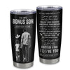 Personalized To My Bonus Son Gifts Tumbler From Stepdad My Only Wish For You Stepson Birthday Gifts Graduation Christmas Custom Stainless Steel Cup Travel Mug | siriusteestore