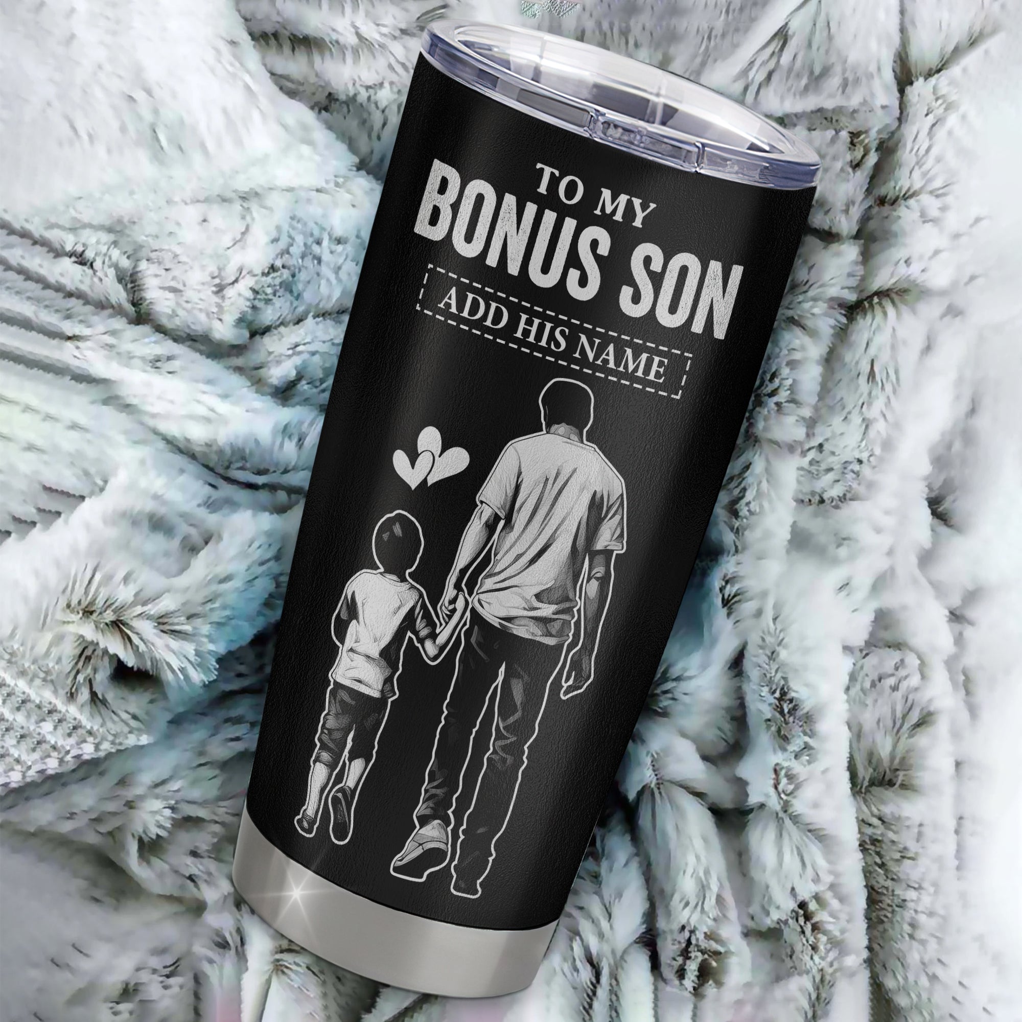 Personalized To My Bonus Son Gifts Tumbler From Stepdad My Only Wish For You Stepson Birthday Gifts Graduation Christmas Custom Stainless Steel Cup Travel Mug | siriusteestore